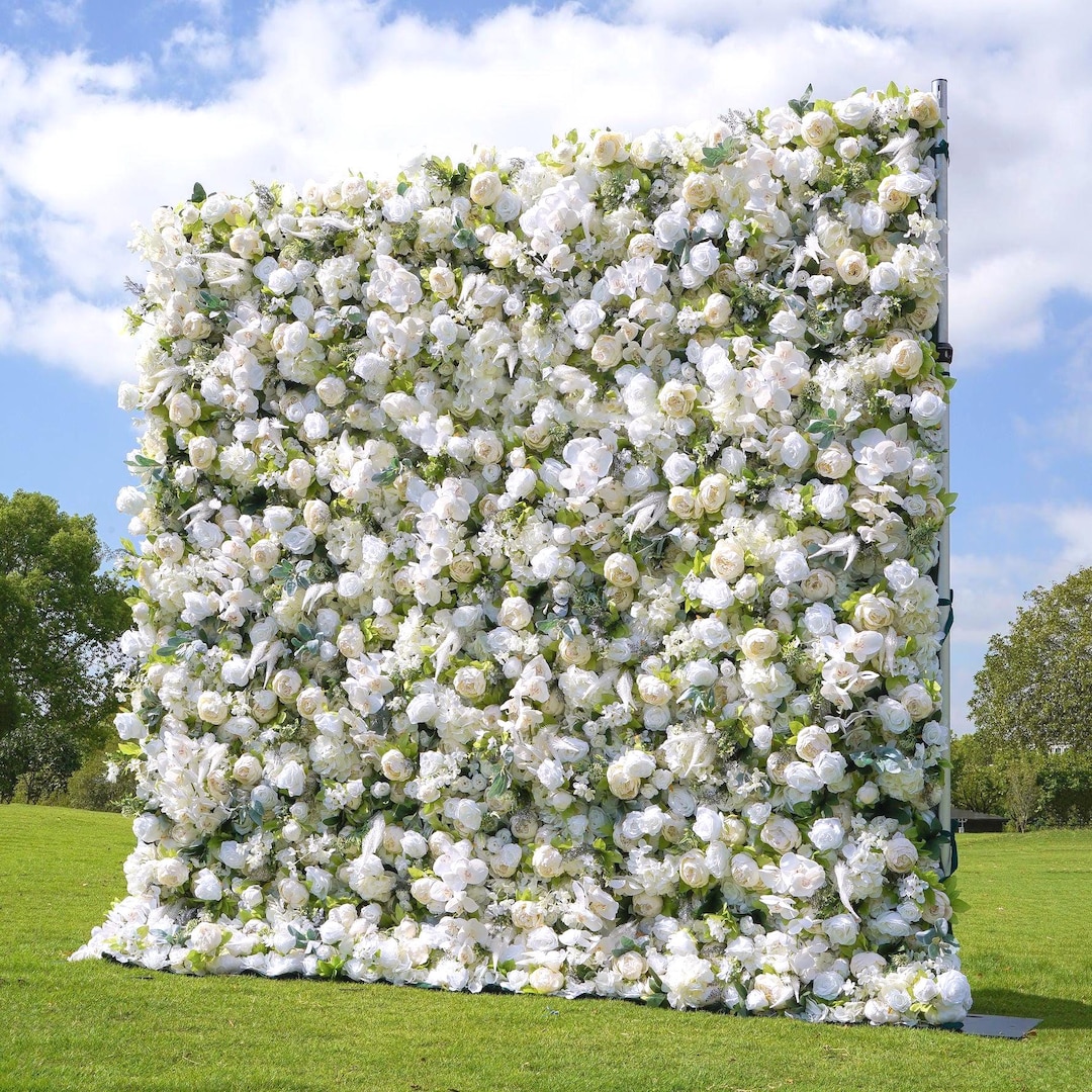 Roll-Up Faux Flower Wall Backdrop
